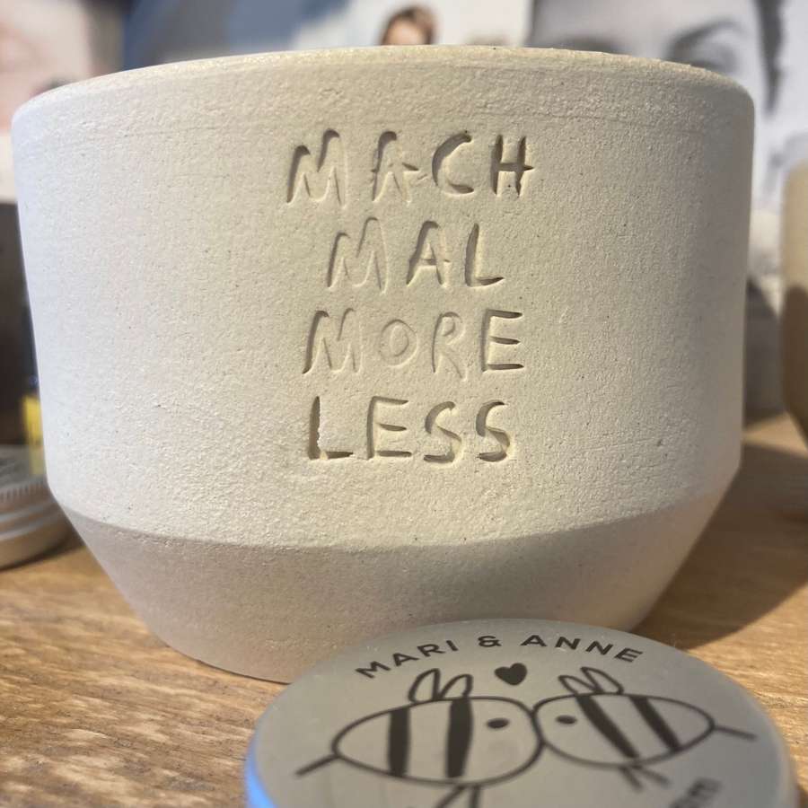 Keramik Becher - natur - mach mal more less 